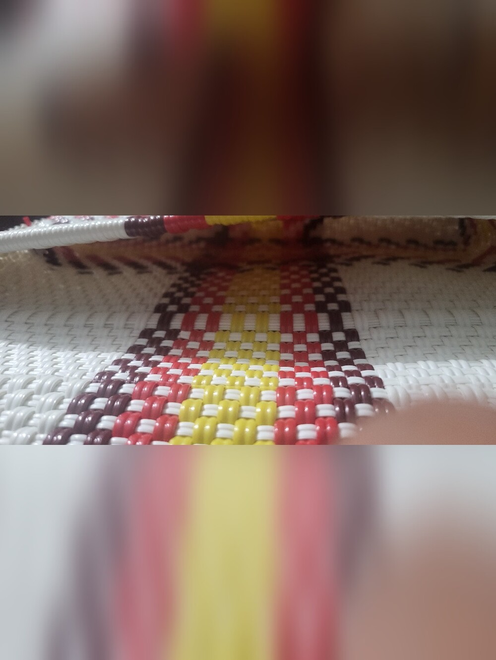 NWOT Colorful Mexican Handwoven Plastic Foldover Clutch with Shoulder Strap. - Picture 6 of 16